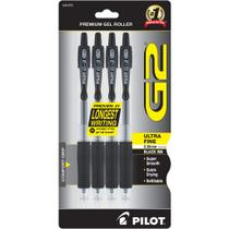 Canetas de rolo de gel Pilot G2 Premium Ultra Fine de 0,38 mm, pacote com 4
