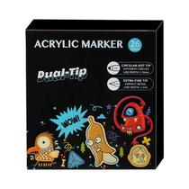 Canetas De Tinta Acrílica De Ponta Dupla Com 48 Cores Para Madeira, Tela, Pedra, Vidro, Cerâmica,