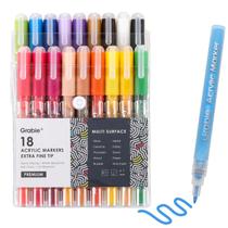 Canetas de tinta acrílica Grabie, 18 cores, ponta extrafina de 0,7 mm Canetas de tinta acrílica Grabie, 18 cores, ponta extrafina de 0,7 mm
