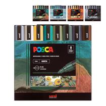 Canetas de tinta acrílica Posca Markers Color Tons Set Earth Tons
