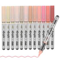 Canetas de Tinta Acrílica ZZWUAPT, Kit com 12 Cores e Ponta Pincel Canetas de Tinta Acrílica ZZWUAPT, Kit com 12 Cores e Ponta Pincel