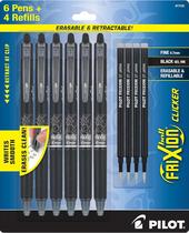 Canetas de tinta de gel apagáveis PILOT Frixion retráteis pretas 0,7 mm