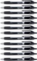 Canetas de tinta gel Amazon Basics retráteis de ponta fina pretas, pacote com 12