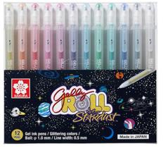 Canetas de tinta gel gelly roll stardust cores brilhantes e sortidas, unidade sakura