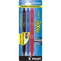 Canetas de tinta gel PILOT FriXion Clicker apagáveis, pacote com 3 Canetas de tinta gel PILOT FriXion Clicker apagáveis, pacote com 3