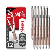 Canetas de tinta gel Sharpie S-Gel Medium Point 0,7 mm pretas, pacote com 12