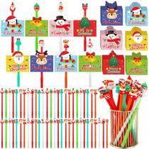 Canetas de tinta gel Zhanmai Christmas Cartoon 60 unidades com 60 cartões