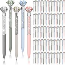 Canetas Diamond Sherr Big Crystal, pacote com 100, com tinta gel preta
