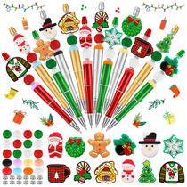 Canetas dobráveis de Natal FFNIU de 12 peças com miçangas de silicone Canetas dobráveis de Natal FFNIU de 12 peças com miçangas de silicone