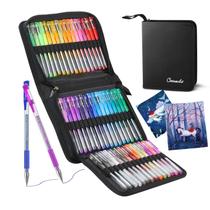 Canetas em Gel CAISEXILE Kit com 96 Peças, 48 Cores com Glitter e 48 Refis