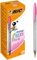 Canetas esferográficas BIC Cristal Fun Pink Ink 1,6 mm, pacote com 20 Canetas esferográficas BIC Cristal Fun Pink Ink 1,6 mm, pacote com 20