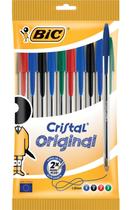 Canetas esferográficas BIC Cristal Original Fine Point, pacote com 10 Canetas esferográficas BIC Cristal Original Fine Point, pacote com 10