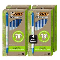 Canetas esferográficas BIC Ecolutions Clic Stick Blue Medium, pacote com 48 Canetas esferográficas BIC Ecolutions Clic Stick Blue Medium, pacote com 48