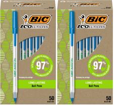Canetas esferográficas BIC Ecolutions Round Stick Blue Ink 50 unidades