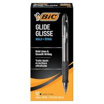 Canetas esferográficas BIC Glide Bold Black 1,6 mm, pacote com 12