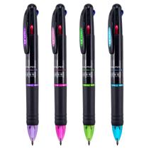 Canetas esferográficas Bribobo 4 em 1, 0,7 mm, multicoloridas, pacote com 4 Canetas esferográficas Bribobo 4 em 1, 0,7 mm, multicoloridas, pacote com 4