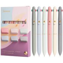 Canetas esferográficas coloridas 4 em 1 Ddaowanx 0,5 mm, kit com 6 unidades Canetas esferográficas coloridas 4 em 1 Ddaowanx 0,5 mm, kit com 6 unidades