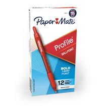 Canetas esferográficas Paper Mate Profile Retráteis Bold Red 1,4 mm Canetas esferográficas Paper Mate Profile Retráteis Bold Red 1,4 mm
