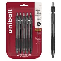 Canetas Esferográficas Uni-Ball Jetstream Elements, Ponta Média (1,0 mm), Tinta Preta, Pacote com 5 Canetas Esferográficas Uni-Ball Jetstream Elements, Ponta Média (1,0 mm), Tinta Preta, Pacote com 5