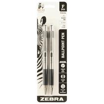 Canetas Esferográficas Zebra F-301 - Preta, Ponta Fina 0,7 mm - Aço Inoxidável