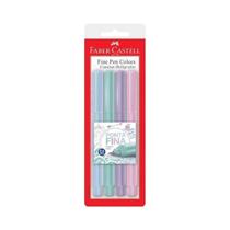 Canetas Fine Pen Colors 0.4mm 4 Tons Pastel Faber-castell