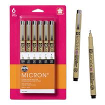 Canetas Fineliner SAKURA Pigma Micron Archival Black Ink 6 unidades