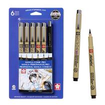 Canetas Fineliner SAKURA Pigma Micron Manga Comic Pro, pacote com 6