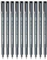Canetas Fineliner STAEDTLER Pigment Liner de 0,3 mm Pacote com 10 Canetas Fineliner STAEDTLER Pigment Liner de 0,3 mm Pacote com 10