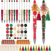 Canetas frisáveis Teling Christmas Gingerbread, 12 conjuntos com acessórios