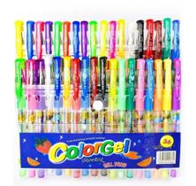 Canetas Gel Cheirinho de Frutas Coloridas Perfumadas Glitter Neon Tons Pastel Kit com 12/24/36 - princesa