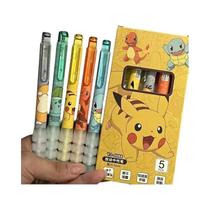 Canetas Gel Fofas De Pokémon Pikachu, Charmander E Squirtle, 5 Peças, Material Escolar De Anime E