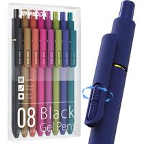 Canetas gel JIMMIDDA 8 unidades 0,7 mm tinta preta retráteis Canetas gel JIMMIDDA 8 unidades 0,7 mm tinta preta retráteis