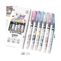 Canetas Gel Kawaii Sanrio Conjunto Com 6 Peças Alta Qualidade Tipo Agulha Caneta Esferográfica