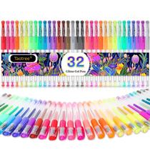 Canetas Gel Taotree 32 Cores Neon Glitter Ponta Fina