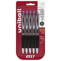Canetas Gel Uni-Ball 207 Retráteis 0,5 mm Azul - Kit com 5 Canetas Gel Uni-Ball 207 Retráteis 0,5 mm Azul - Kit com 5