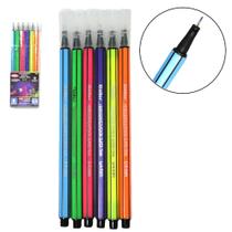 Canetas Hidrográficas 0.4mm Ponta Super Fina 6 Cores Neon - Goller