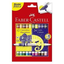 Canetas Hidrográficas Bicolor com 24 Cores Faber Castell