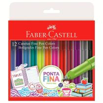 Canetas Hidrográficas Fine Pen 12 Cores Faber Castell