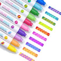 Canetas marca-texto JoyCat de ponta dupla com mudança de cor, 10 cores Canetas marca-texto JoyCat de ponta dupla com mudança de cor, 10 cores