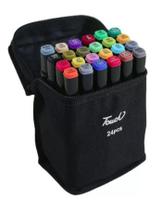 Canetas Marcador Touch Colorido Ponta Dupla 24 Cores Escolar Canetas Marcador Touch Colorido Ponta Dupla 24 Cores Escolar