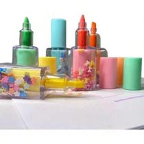 Canetas MarcaTexto Líquidas com Brilho e Confetes Design Esmalte Fofo