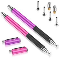 Canetas MEKO Stylus 2 em 1 Precision Series, 14 cm, 24g, rosa/roxa