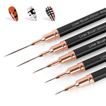 Canetas para Nail Art Liner Artdone Metálicas - Kit com 5 Peças (Preta)