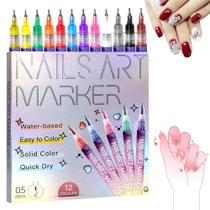Canetas para Nail Art Medech 12 Cores à Base de Água e Secagem Rápida Canetas para Nail Art Medech 12 Cores à Base de Água e Secagem Rápida