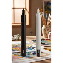 Canetas Pincel Artísticas Preto e Branco Traço 2.5mm Canetas Pincel Artísticas Preto e Branco Traço 2.5mm
