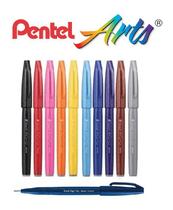 Canetas Pincel Pentel Touch Sign Pen Desenho Com 11 Kit 02