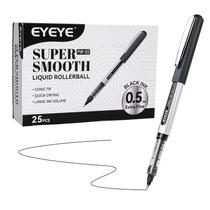 Canetas Rollerball EYE de 0,5 mm pretas, pacote com 25 tintas de secagem rápida Canetas Rollerball EYE de 0,5 mm pretas, pacote com 25 tintas de secagem rápida