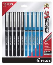 Canetas Rollerball Pilot Precise V5 - Ponta Extra Fina 0,5 mm (Pacote com 10)