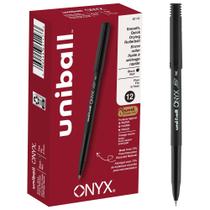 Canetas Rollerball Uni-Ball Onyx Ponta Fina 0,7mm Preta 12 unidades Canetas Rollerball Uni-Ball Onyx Ponta Fina 0,7mm Preta 12 unidades