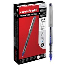 Canetas Rollerball Uni-Ball Vision Needle 0,7 mm, azul fino x12